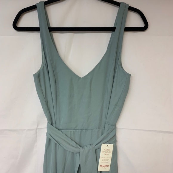 MUMU gown SZ M green prom formal event wedding bridesmaids maxi elegant NWT - Picture 4 of 8